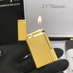 S.T. Dupont Gold and Silver Textured Lighters with Exquisite Craftsmanship, Intricate Detailing Iconic Flame Collection