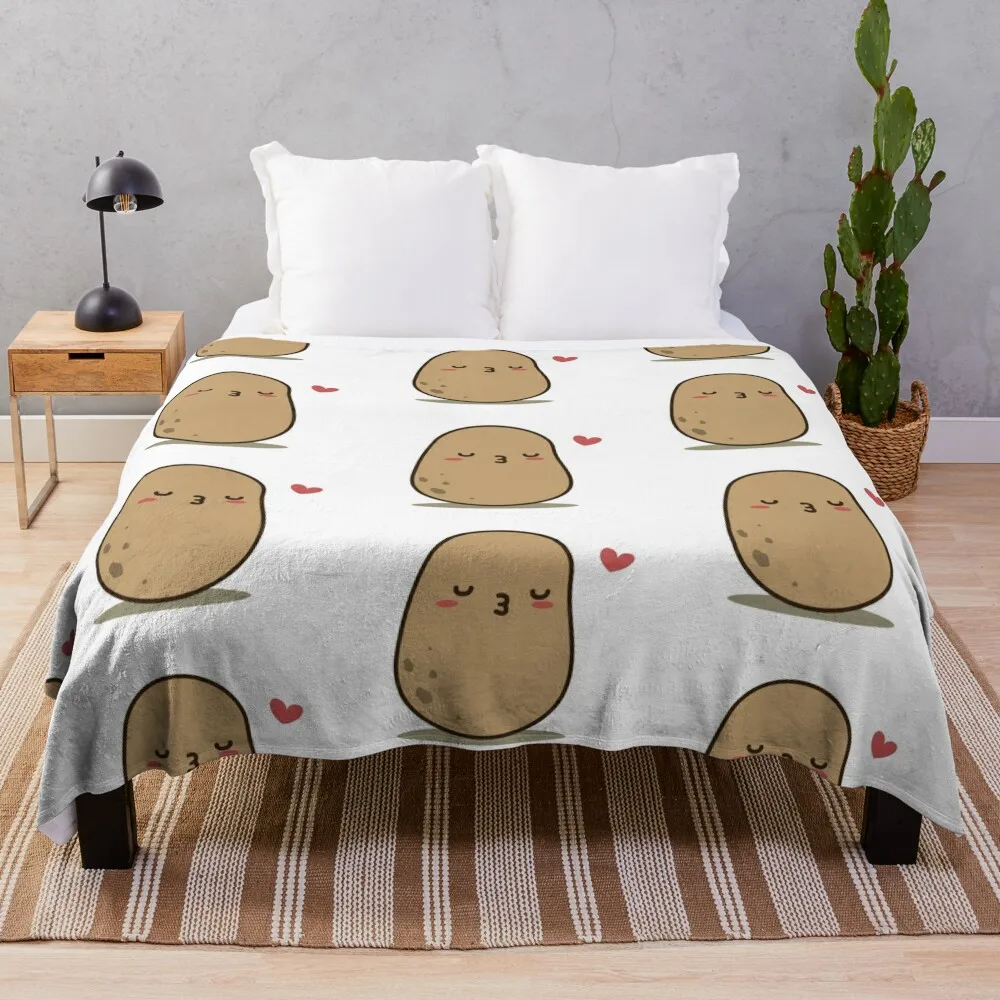 

Kissing Potato Throw Blanket Winter beds christmas gifts Blankets For Sofas Blankets