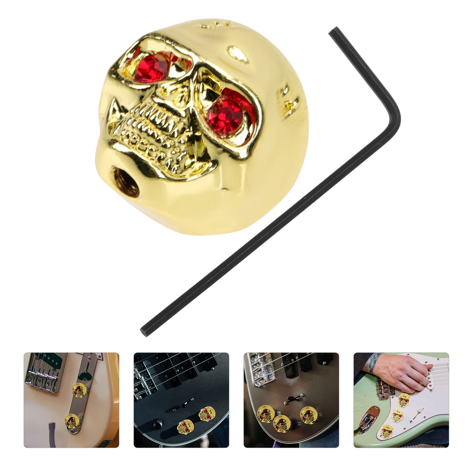 

Electric Guitar Knob Cap Tone Control Metal Audio Rotary Volume Bass Replacement Parts Practical Long Use Gifts