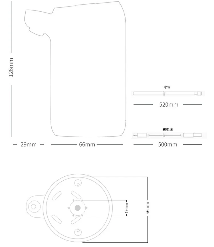 Насос для бутылки с водой, зарядка через USB, автоматический электрический диспенсер для воды, насос для бутылки с водой, автоматический переключатель, диспенсер для питья