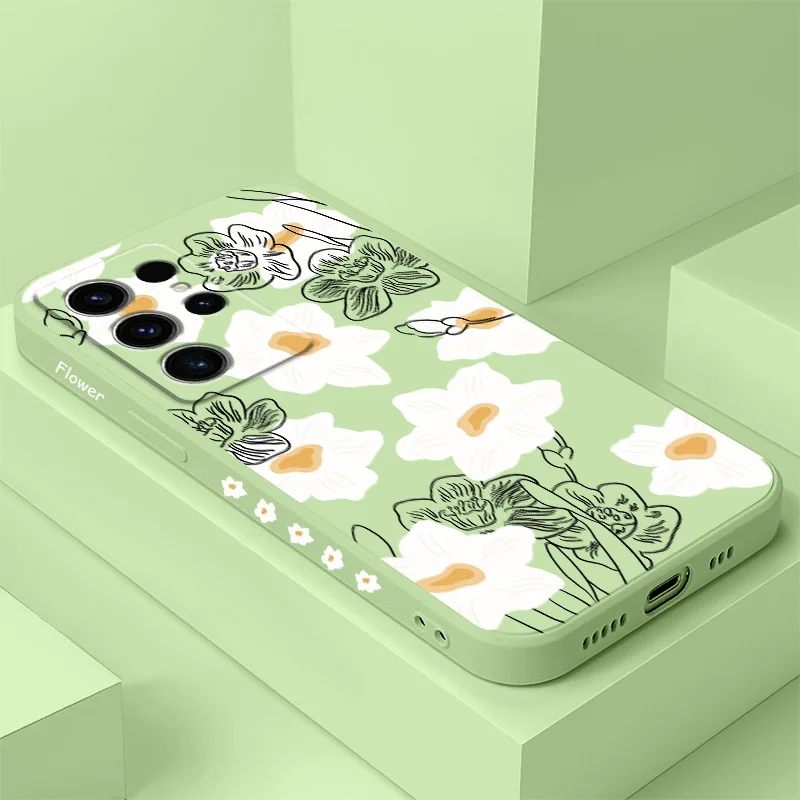 

Moonlight Floret Phone Case For Samsung Galaxy S25 S24 S23 S22 S21 S20 S10 S10E Ultra Plus FE Note 20 Ultra Plus Cover