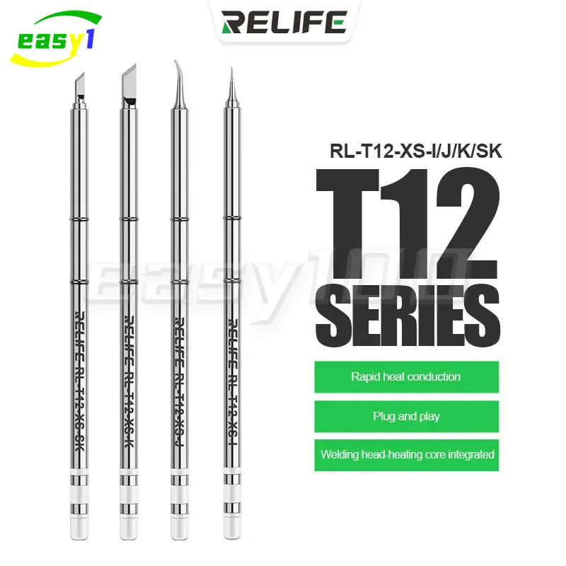 RELIFE RL-T12-XS-I/J/K/SK Soldering Iron Tips for Most T152 Universal Rapid Heat Conduction Welding Head Core Part Tools