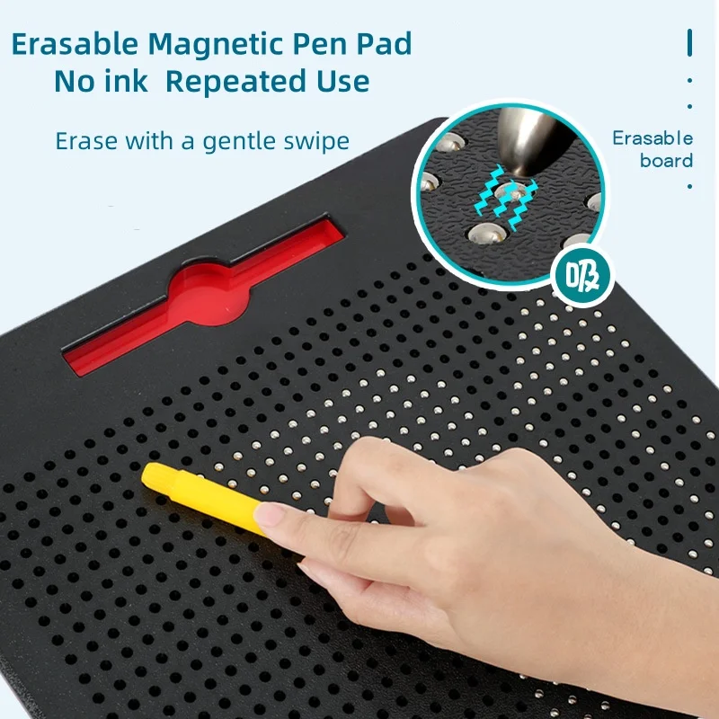 Magnetic Drawing Board Ball Sketch Pad with Magnet Stylus Pen Portable Drawing Tablet Learning Educational Toys Kids Trip Gift