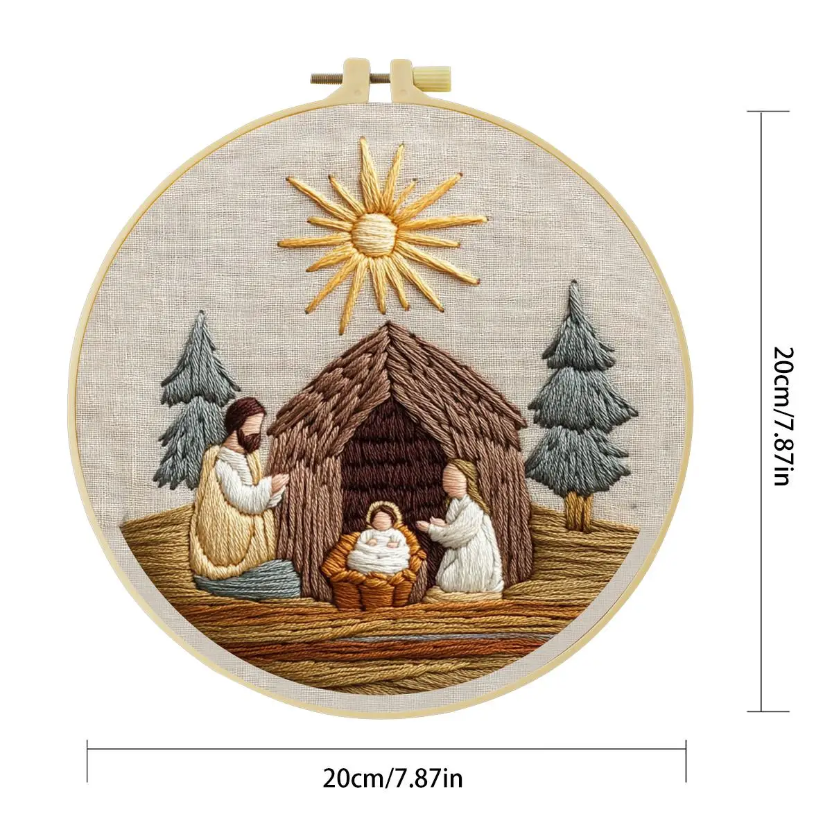 1 Stück 20X20CM/15X15CM 7,87/6,3 Zoll Religiöses Stickerei-Starter-Kit DIY-Kit DIY-Stickerei-Set Handarbeiten Malerei – Detail 3