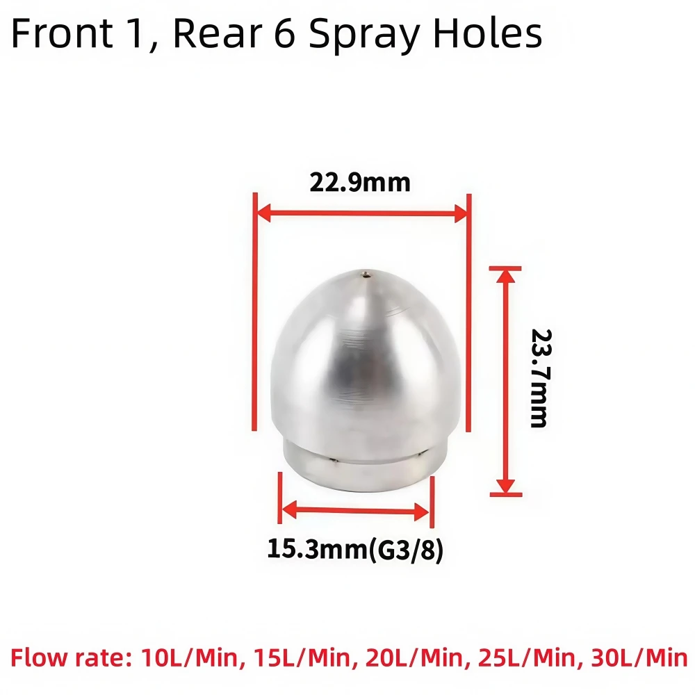 3/8 Internal Thread Drain Cleaning Nozzle Pressure Cleaning Machine Nozzle Stainless Steel Nozzle Cleaning Tools Flow 10L~30L