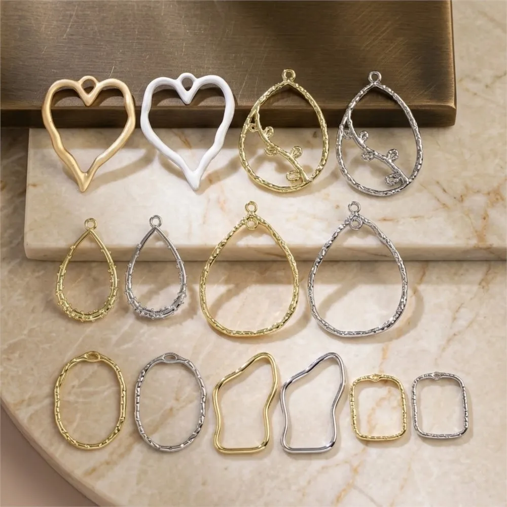 

5Pcs Zinc Alloy Hollow Hearts Irregular Geometric Charms Pendant For DIY Fashion Jewelry Earrings Necklace Making Accessories