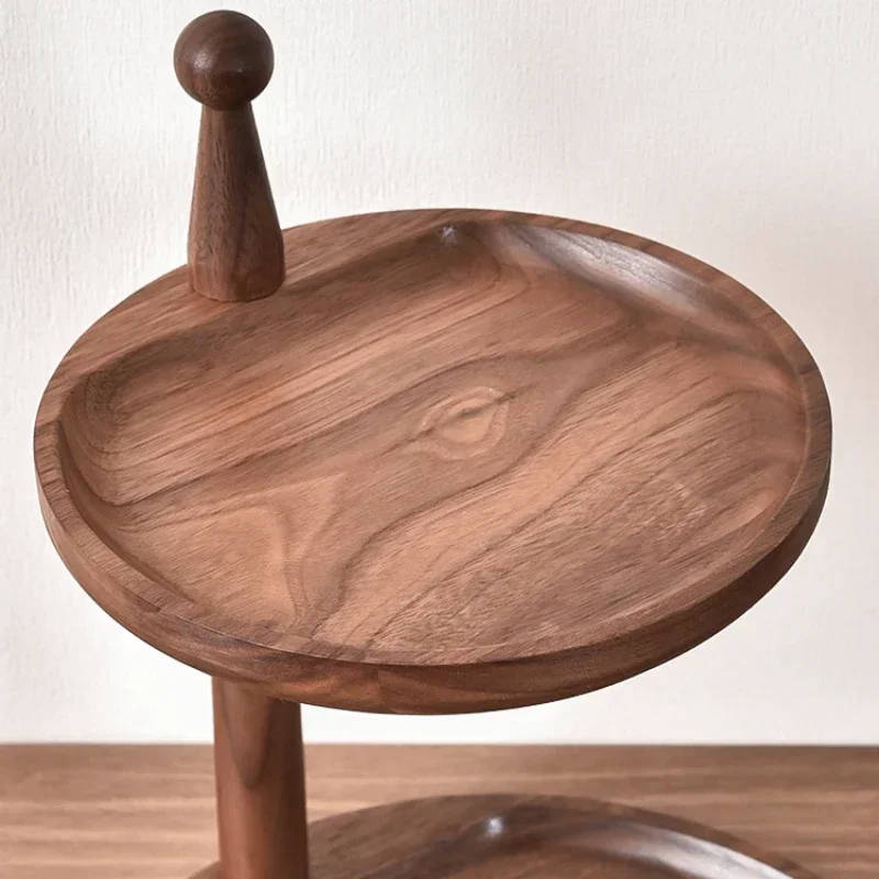 Multi-Layer Walnut Entrance Storage Rack Key Tray Organizer with Tool-Free Installation Versatile Decorative Shelf for Entryway