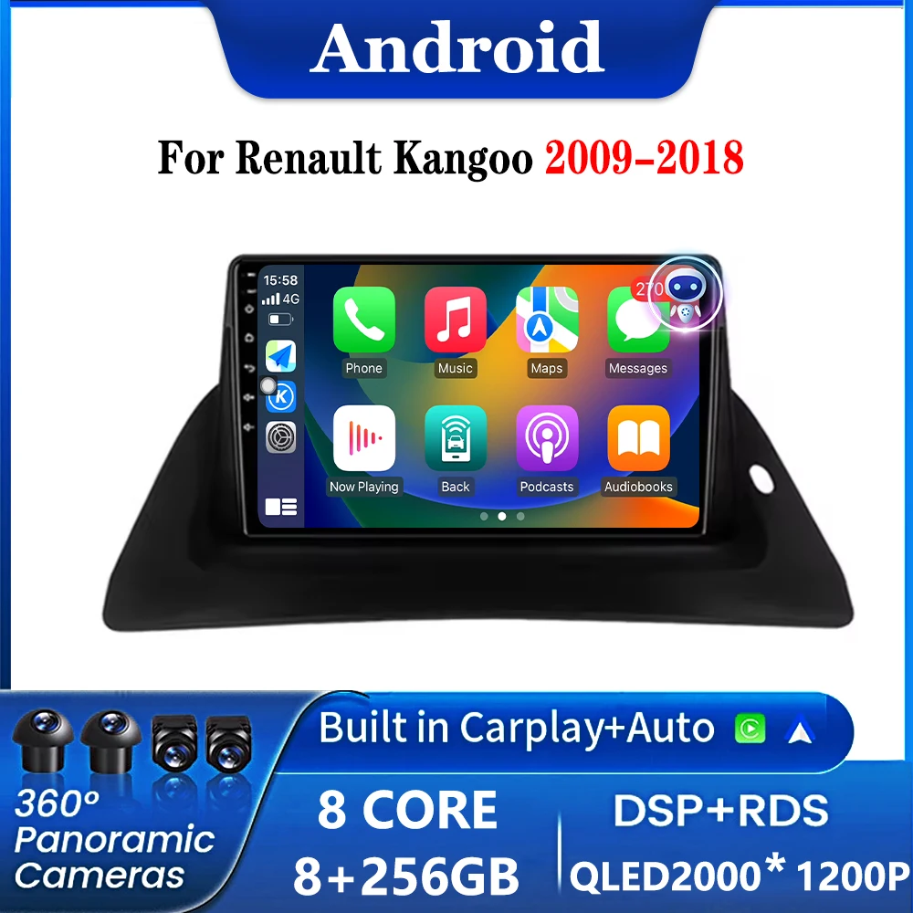 

Android Auto For Renault Kangoo 2009 - 2018 Wireless Carpla Car Radio Multimedia Video Player GPS Navigation 4G