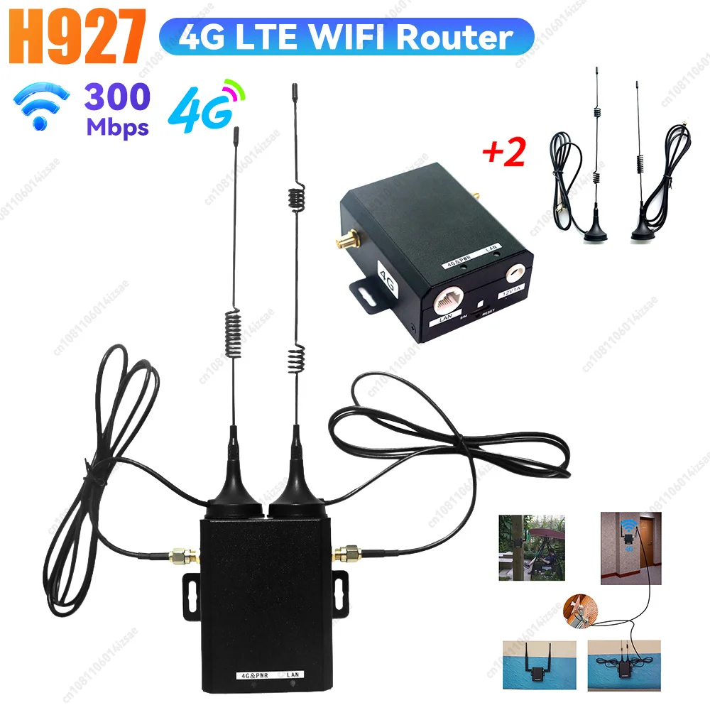 H927 Wireless Router Industrial Grade 150Mbps 4G LTE SIM Card Router w/ External Antenna Support 16 WiFi Users for Home Outdoor