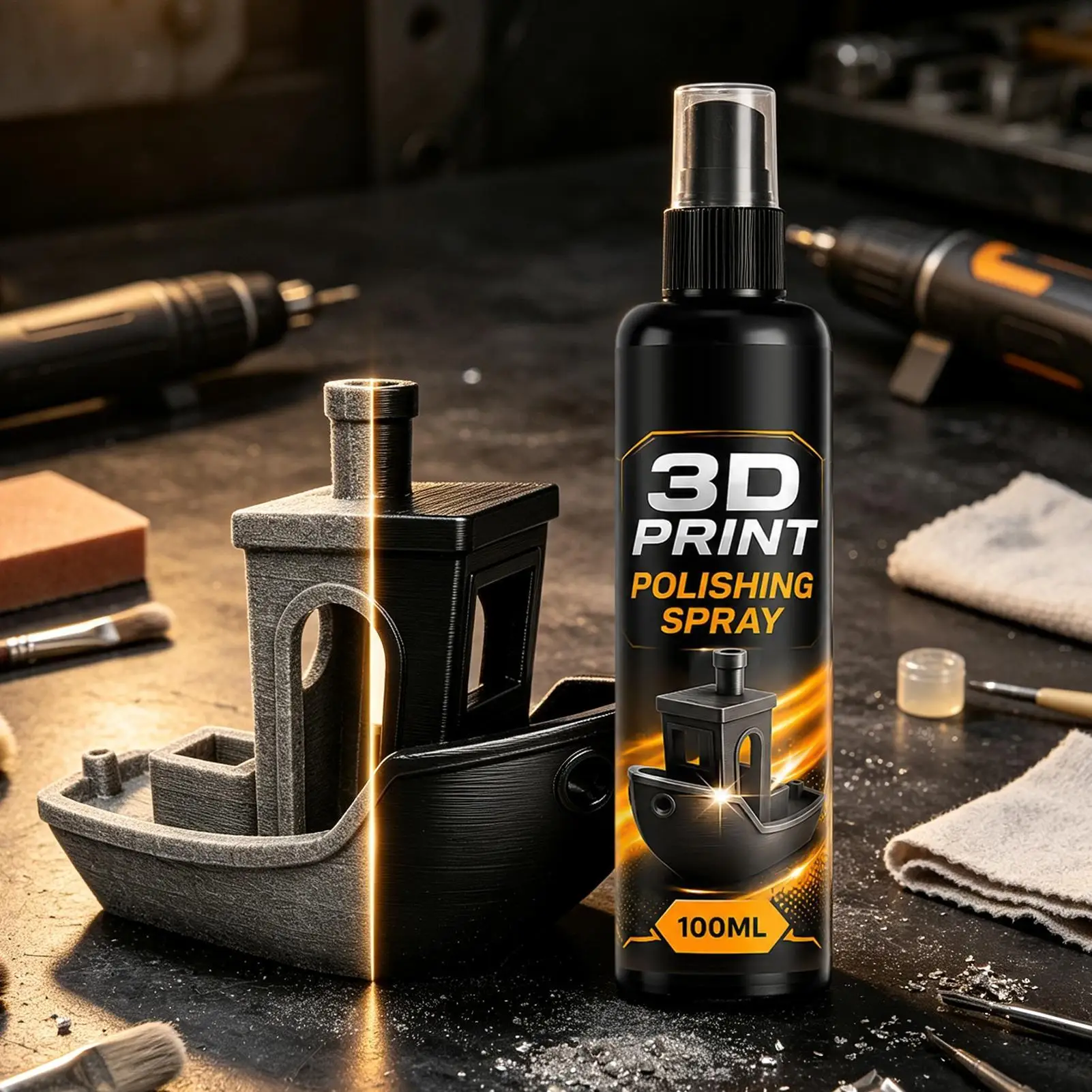2026 New 3D Print Gloss Spray, Quick-Dry Shine Enhancer forPLA, ABS and PETG Models, Figurines,Props and Prototypes, 100ml