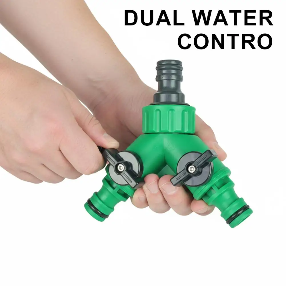 Y Shape Garden Water Pipe Connectors Pipe Adapter Hose Splitter Valve Three Way Plastic Valve with Switch for Flower Planting