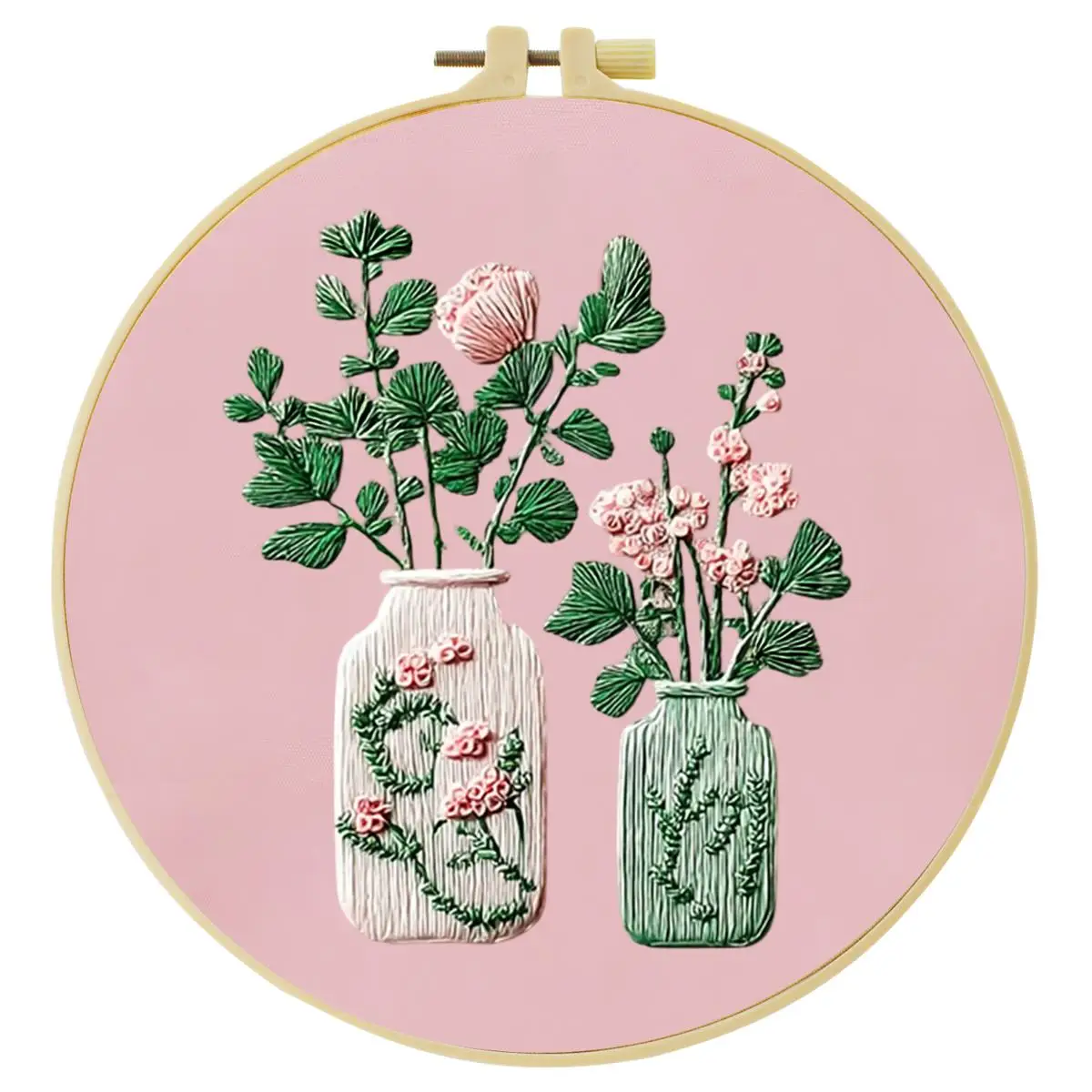 1 Stück 20X20CM/15X15CM 7,87/6,3 Zoll Vase Stickerei Starter-Kit DIY-Kit DIY-Stickerei-Set Handarbeiten Nadelkunst Malerei – Detail 4