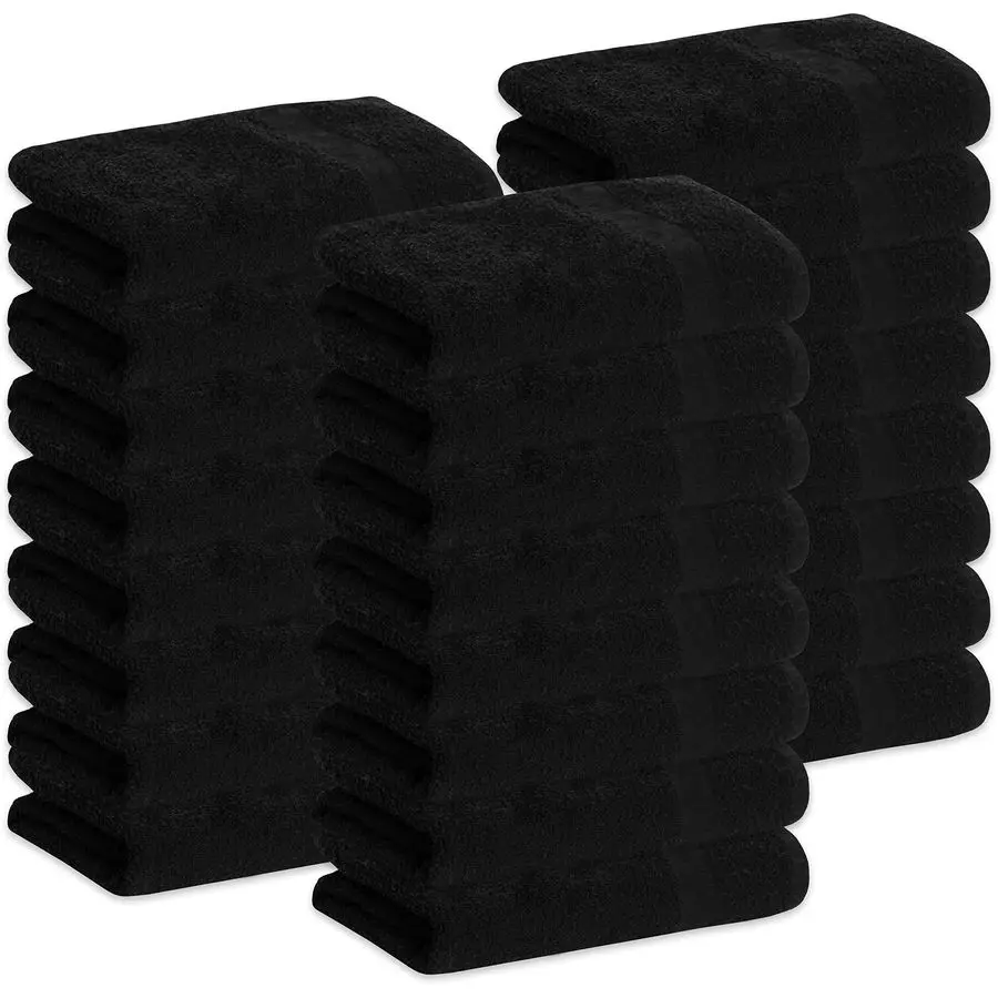 

Black Microfiber Bleach Safe Towel Bulk Sets, Premium Spa Quality, Super Soft and Absorbent for Gym, Pool, Spa, Salon and Home 2
