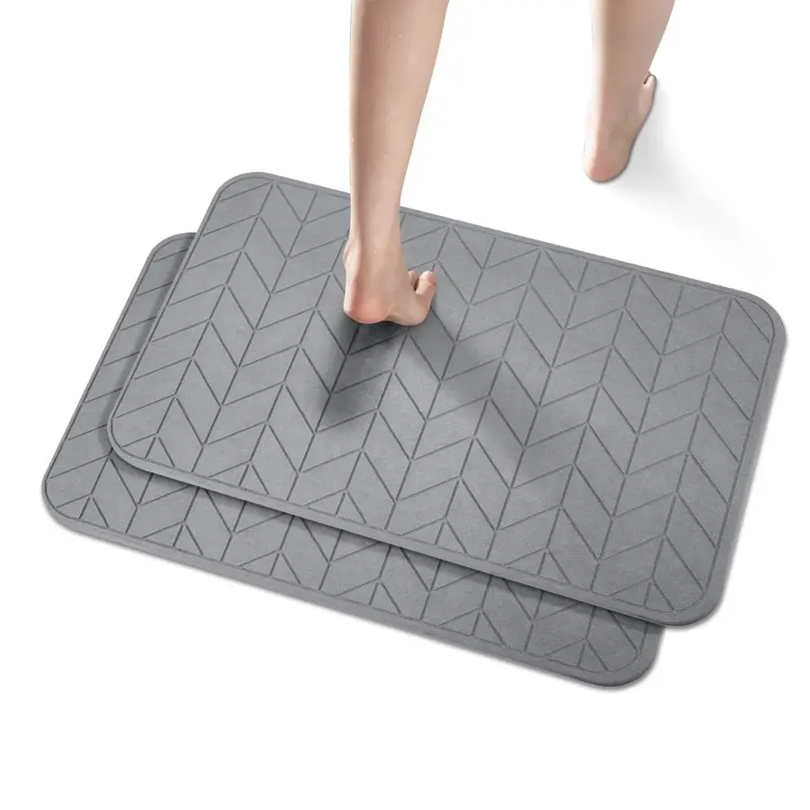 

Pack Diatomaceous Earth Shower Mat, Stone Bath Mat, Nonslip Super Absorbent FastDrying Hard Bath Mat for Bathroom Shower Floor,