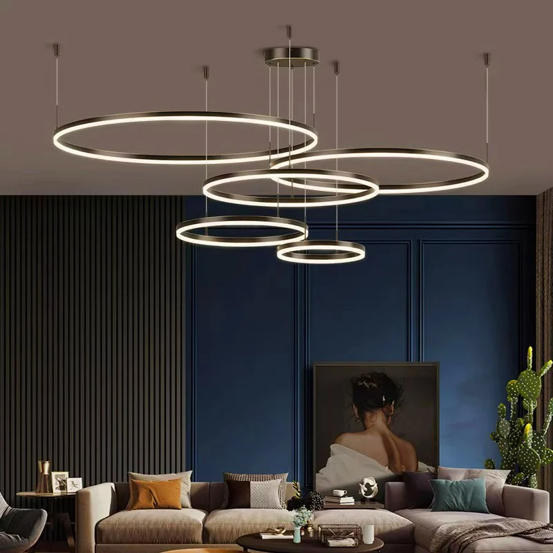 Imagem -04 - Nordic Modern Led Chandelier For Living Room Study Ring Quarto Sala de Jantar Home Decor Iluminação Interior