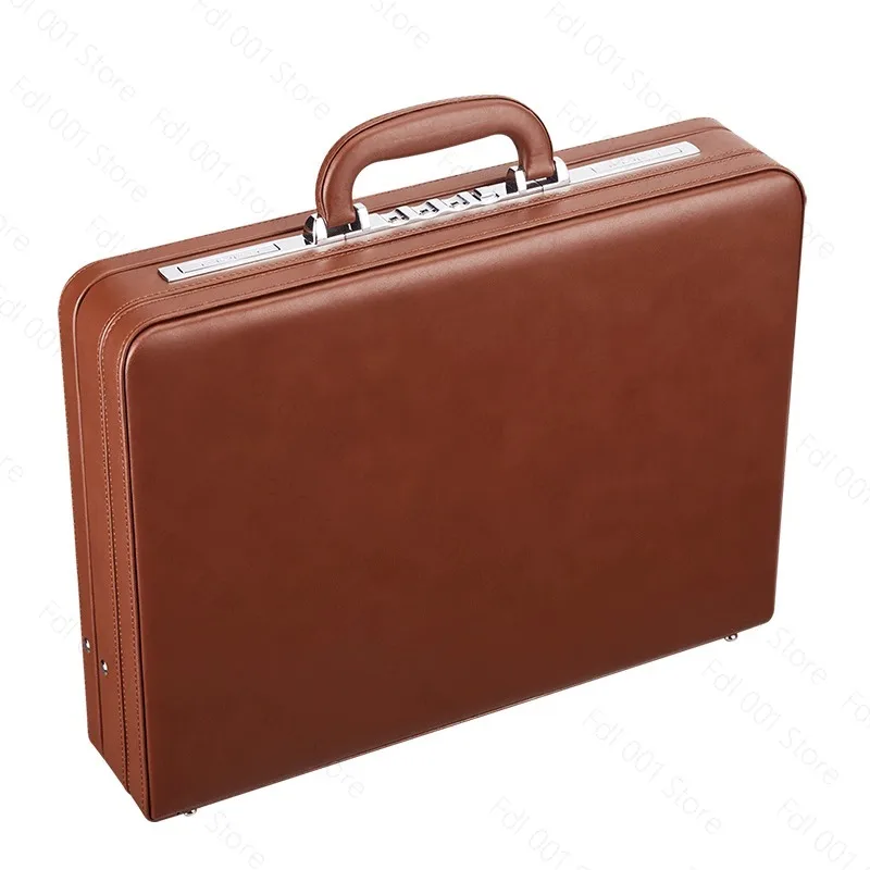 Retro Briefcase High-end Business Suitcase Password Case Computer Bag File Leather Case
