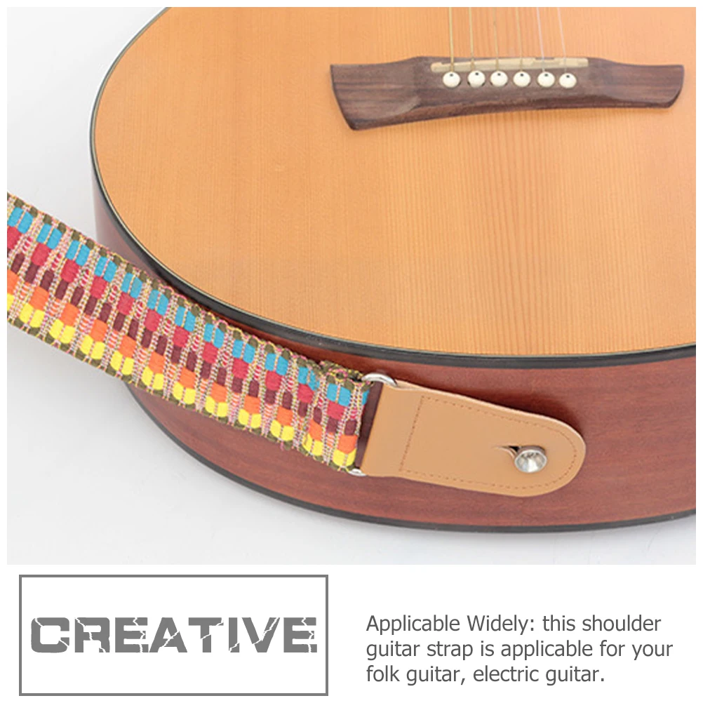 

Guitar Strap Durable Belt Adjustable Bass Bohemian Creative Cotton Child Folk Electric Acoustic Shoulder Straps High Density
