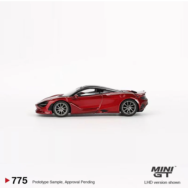 MINIGT 1:64 modello di auto McLa 750S veicolo sportivo pressofuso in lega #775 amaranto rosso