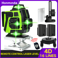 Honminda 16 Lines 4D Laser Level Green Line Self-Leveling 360 Horizontal And Vertical Super Powerful Green Beam Laser Level