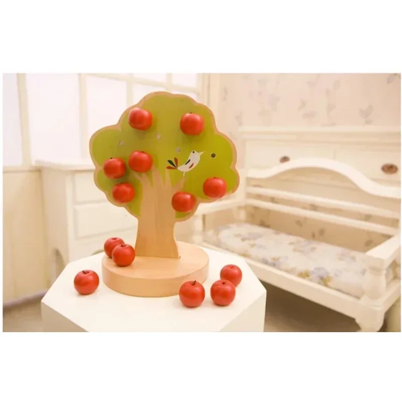 DIY Holz Magnetische Apfelbaum Baustein Modell für Frühe Kindheit Bildung Spielzeug Mathe Spielzeug Holz Phantasie Beste Geschenk