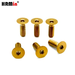 HRMin Countersunk Gr.5 Titanium Alloy Ti-6Al-4V Bolt 6ps M5*15mm for Auto Steering Wheel Modification