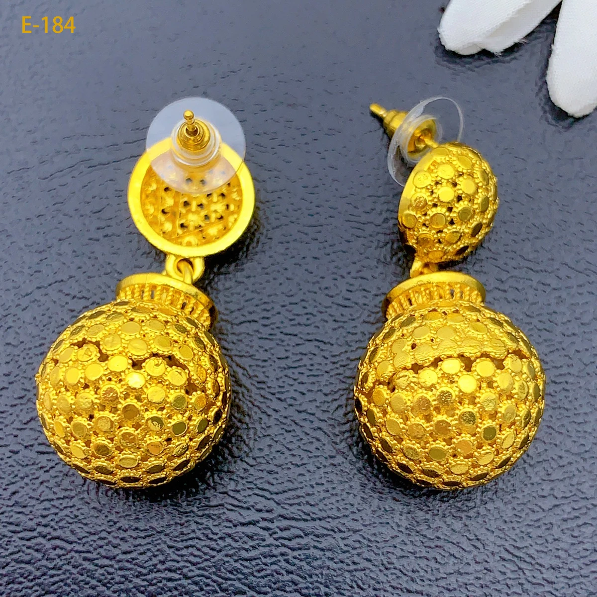 Indian Ball Earrings For Women Trend Ethnic Turkish 24k Gold Plated Big Dubai Hanging Earring Banquet Jewelry Gift view 5