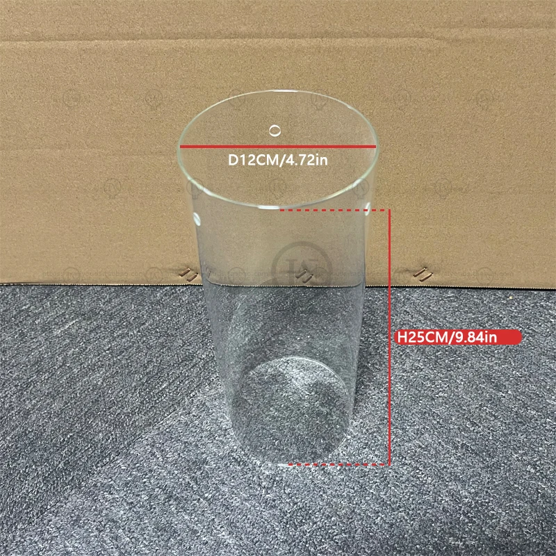 Clear round Cylinder Glass Shade Replacement for Candlestick Lamp Transparent Long Tube Glass Lampshade for Lighting Parts