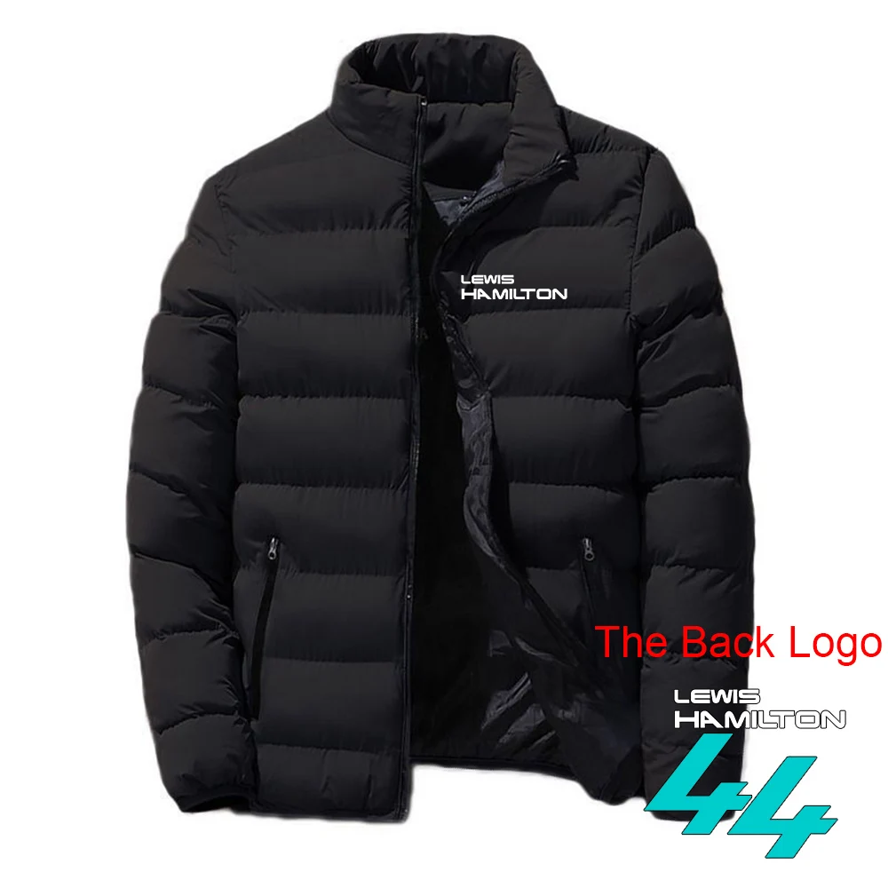 F1 Driver Lewis Hamilton Digital 44 Men's pure Cotton Jacket Hooded Short keep Warm Coat outdoors Sports Stylish Padded Outwear