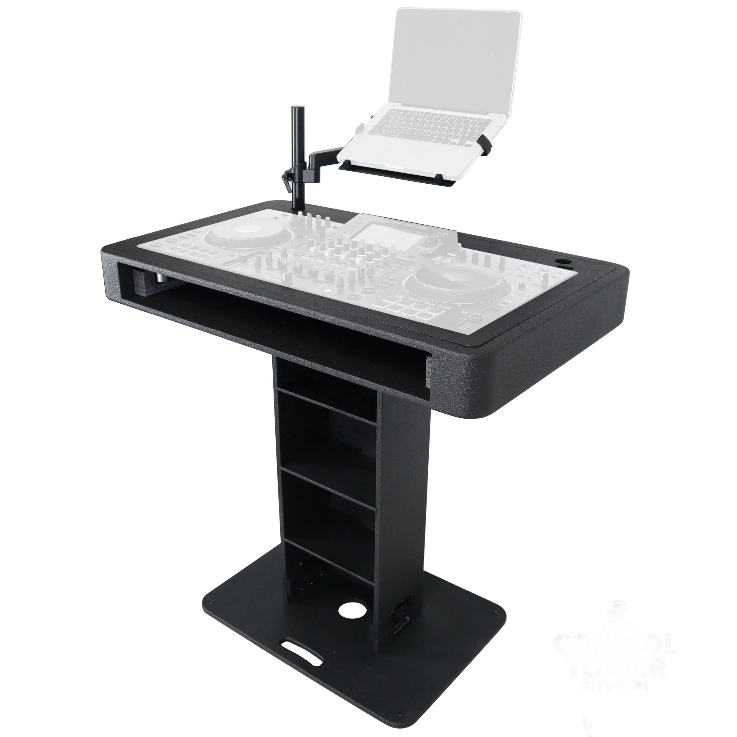حامل سفر على شكل برج التحكم باللون الأسود DJ لبايونير DDJ-REV7 XDJ-XZ DDJ-1000 RANE One مع حقيبة الطيران