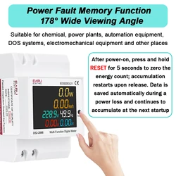 Din Rail Digital Voltmeter Current Power Wattmeter Electric Energy kWh Meter Frequency Volt Amp Monitor AC 220V 110V 380V 100A