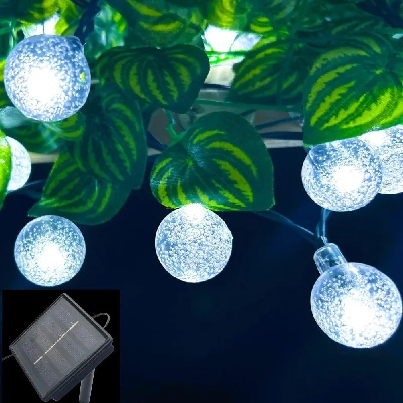 

100LEDs LED Crystal Globe Solar String Lights Outdoor Waterproof Solar Outdoor Lights With 8 Lighting Modes Halloween Decoration