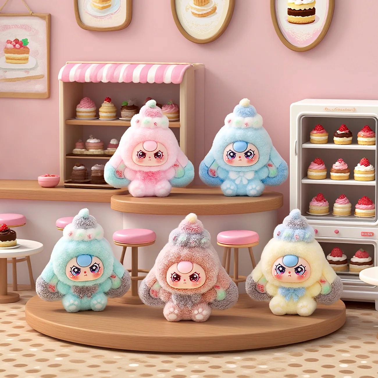 Boneca de sobremesa fofa, figura mengli de 3 anos, brinquedo da moda, caixa cega, acessório criativo, pequeno presente, ornamento de mesa de escritório