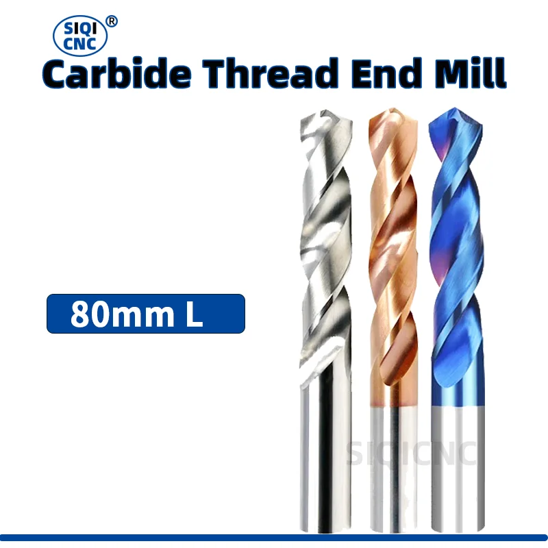 

Carbide Twist Drill Total Length 80mm Solid Tungsten Bits HRC50/55/65 CNC Straight Handle Drilling Hole For Metal Iron Steel