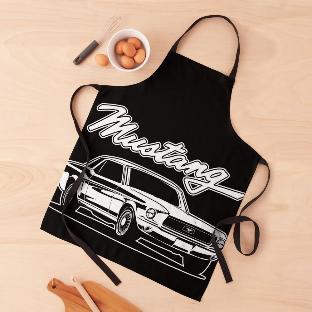 

Ford Mustang first generation 1965 vintage cobra pony GTillustration graphics Apron