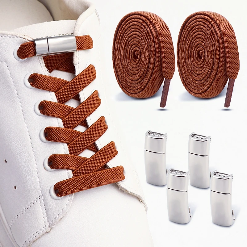 2Pairs No Tie Shoelace - Magnetic Buckle Tieless Lazy Laces 