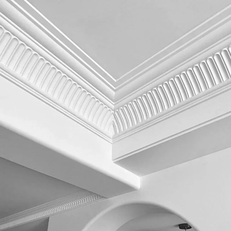 

Imitation stone paste can be painted French TV background wall Living room decorative frame decorative corner line