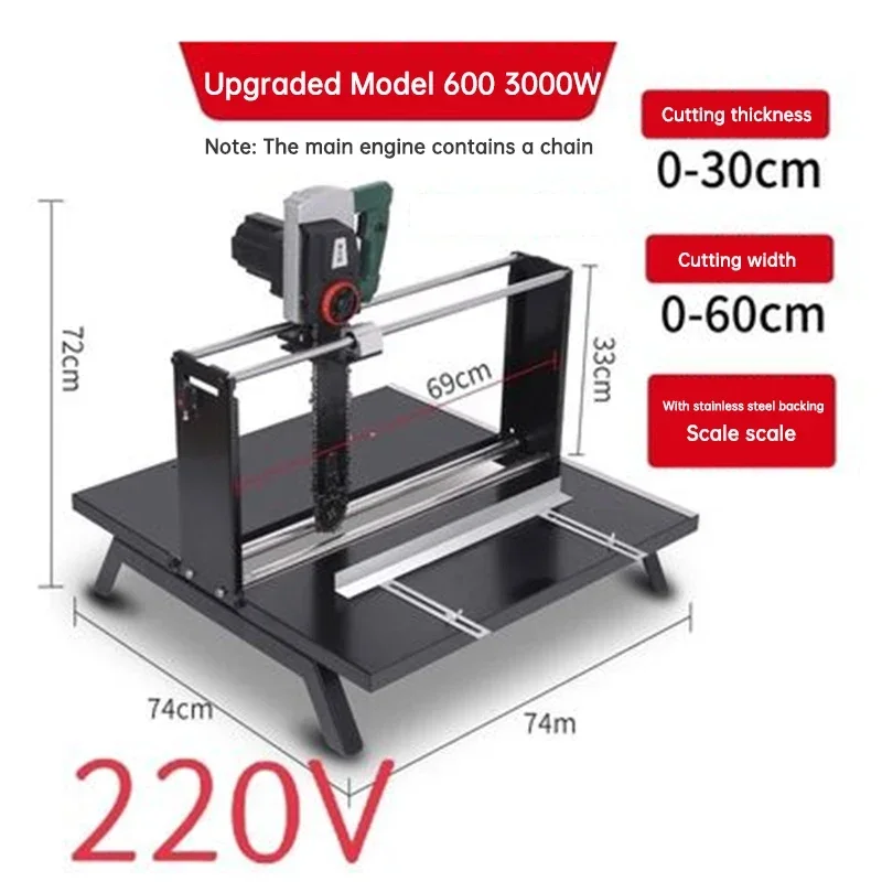 3000W Desktop - Chainsaw Manual Aerated Bricks Saw  Foam Lightweight Brick Portable - Tools