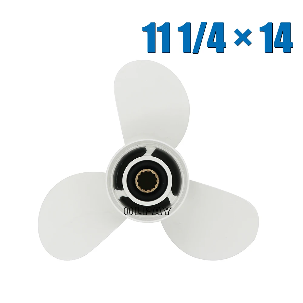 

Boat Outboard Propeller for Yamaha 25-60HP 11 1/4 x 14 Propeller 13 Spline Tooth 663-45958-01-EL