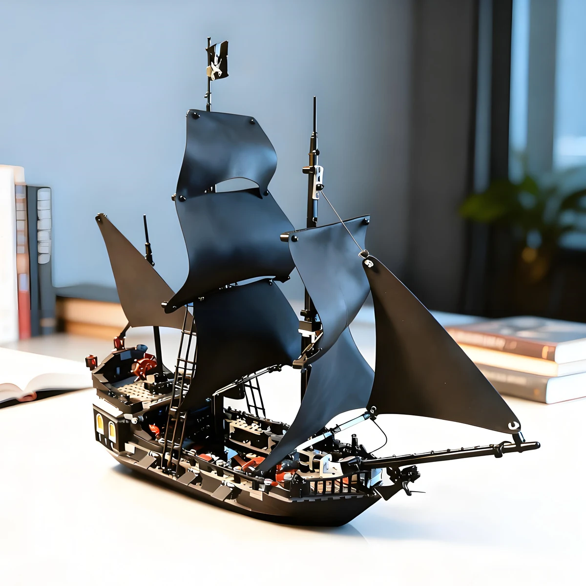 

800 + шт. 6 кукол, черный корабль, пираты, жемчужная лодка, игрушки «сделай сам», карибские фигурки, модель, строительный блок, кирпич, подарочные игрушки, Рождество