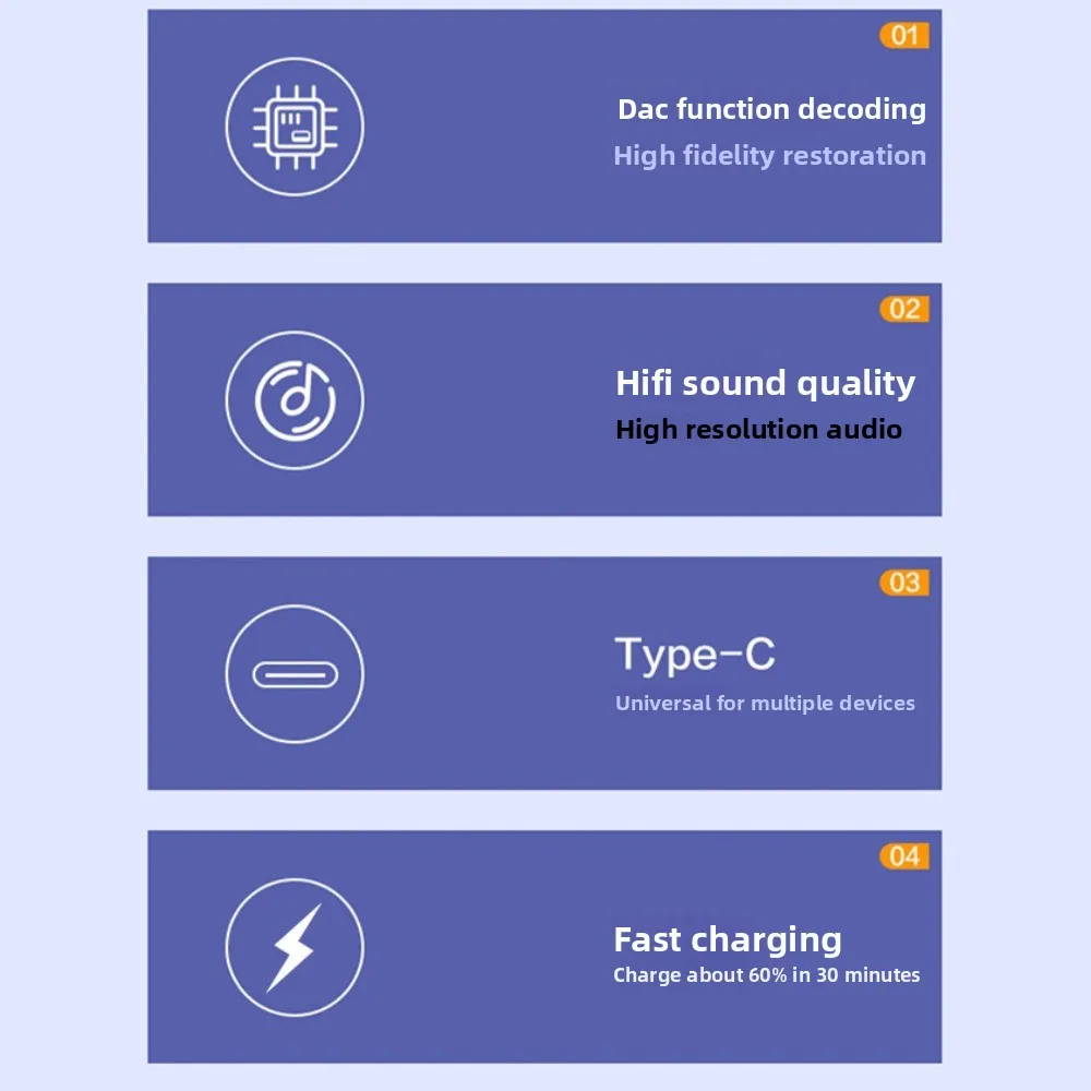 2-in-1 Adapter Type-C Audio Charger Splitter 3.5mm PD Fast Charging Fast Charge OTG Dongle Dual Head Converter