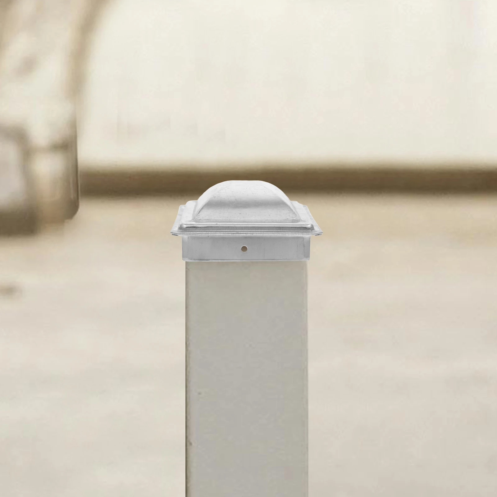 

4pcs Fence Column Cap Closure Post Skirt Decking Caps Covers Silver Protector Aluminum Pyramid Outdoor Fence Post Caps Durable