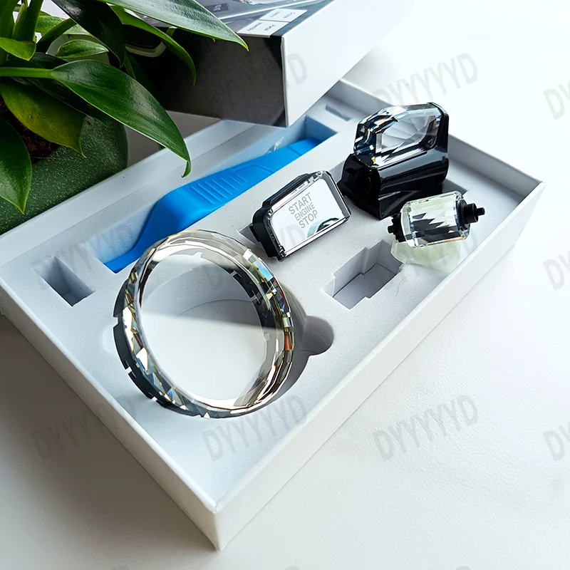 

4 Pcs Set Crystal Gear Shift Knob Lever For BMW i5 i7 X3 iX3 X1 X2 Gearbox Handle G60/G68 G70 G45 Automatic Handle with Button