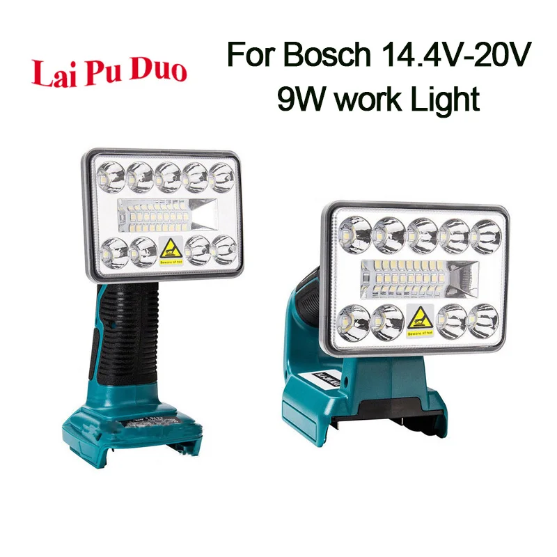 BAT609 Replace for Bosch 14.4V-20V Li-ion Battery for Bosch 9W indoor and Outdoor Tool Light LED Light Work Light BAT618 BAT609G