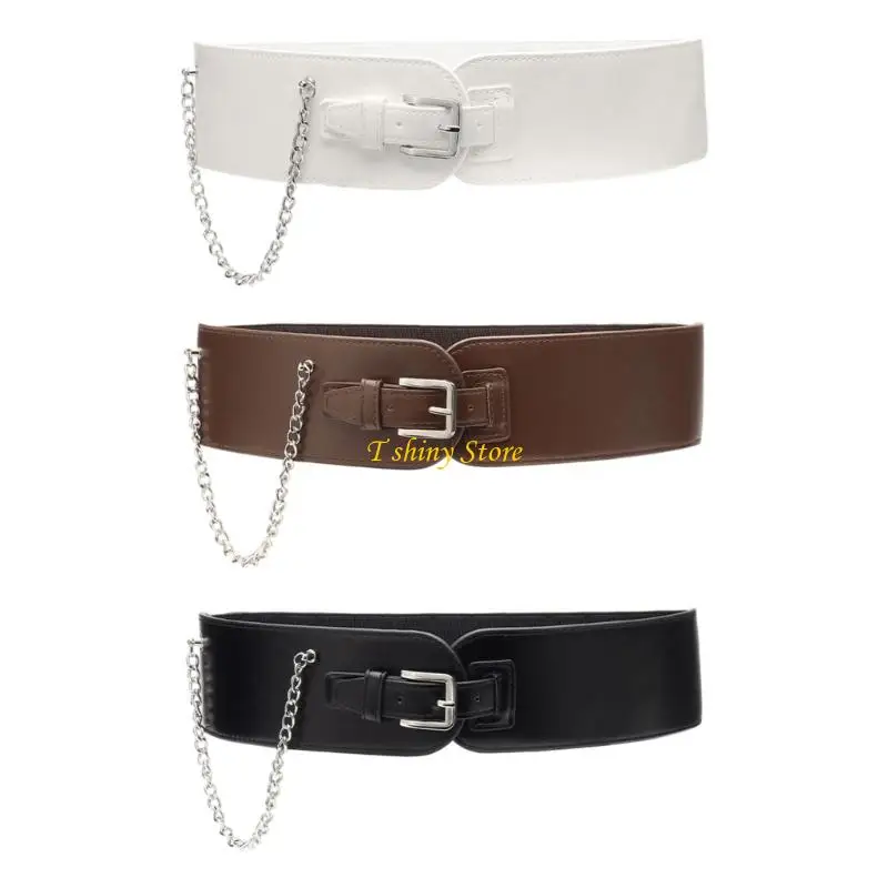 

N58F Stylish Waist Belt With Elastic Band Perfect For Dresses And Shirt Trendy Cincher Belt for Women Daily Outfit Enhancer