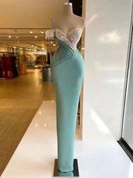 Vestido De noche plisado con forma De corazón elegante De satén De sirena para mujer, vestidos formales De fiesta y cóctel con lentejuelas, batas De Soirée 2025 personalizadas