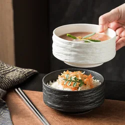 Creative rock patterned bowl for home use, new ceramic dessert black bowl