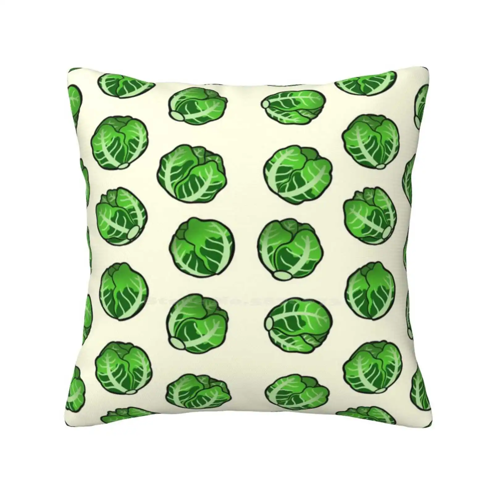 Brussel Sprout Pattern Pillowslip Pillowcase Brussel Sprouts Xmas Holiday Festive Meal Food Green Salad Feast Thanksgiving