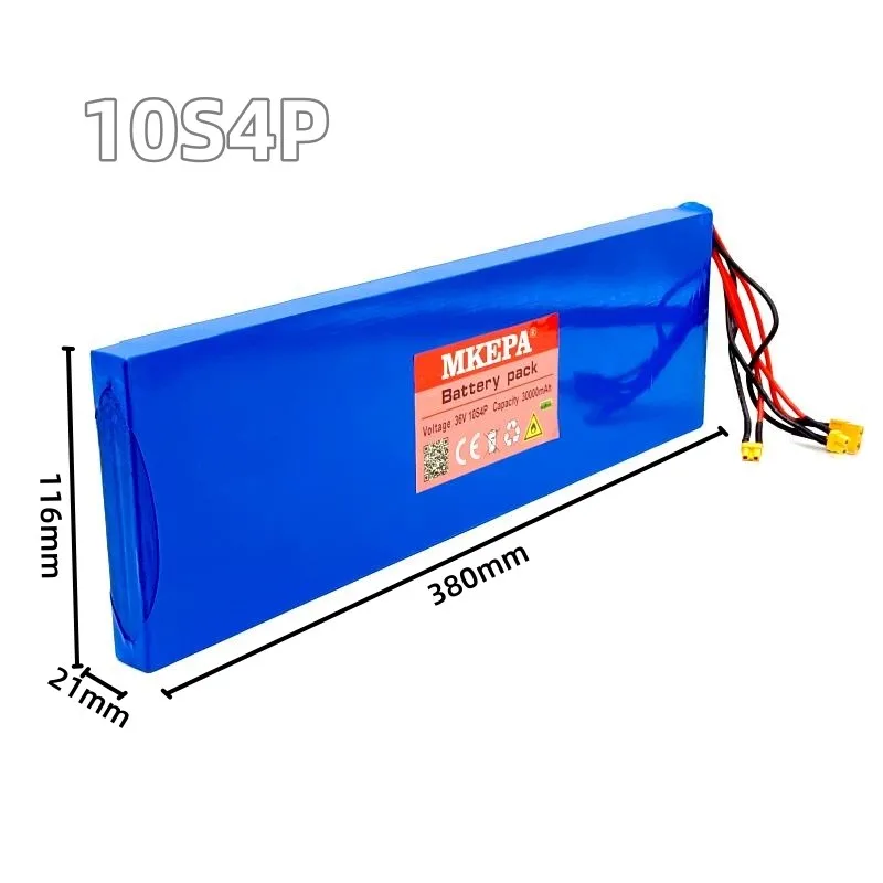 The new 18650 battery pack 10s4p 36V 30AH high-power 600W,suitable for 36V Li-Ion batteries