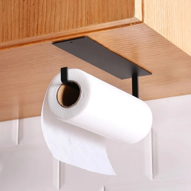 1pc Kitchen tissue rack, cabinet hanging rack, roll paper wiping arrangement shelf, wall mounted storage hanging rack