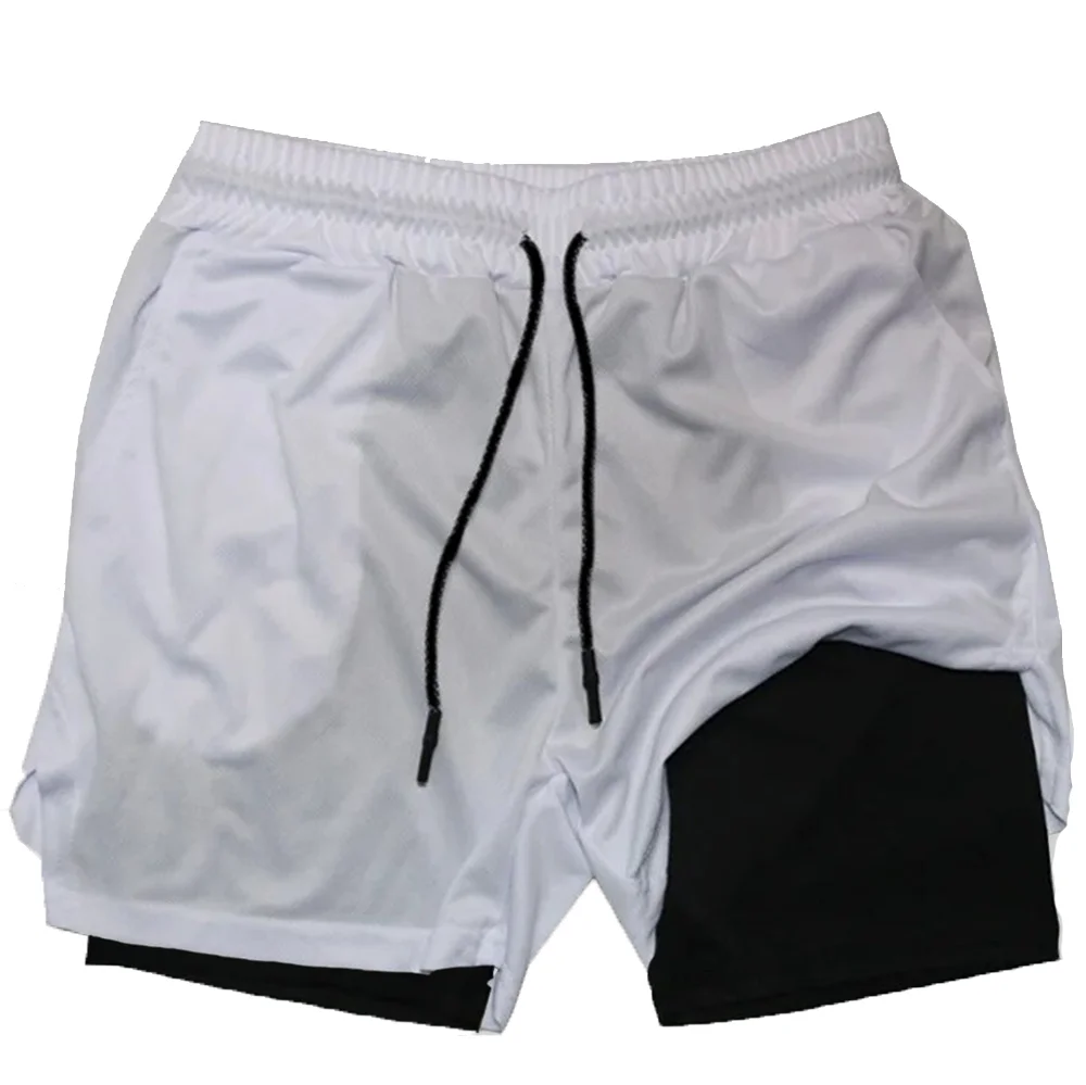 Summer Sports Versatile Double Layer Men\'S Shorts Everyday Casual Quick-Drying Sports Shorts Men